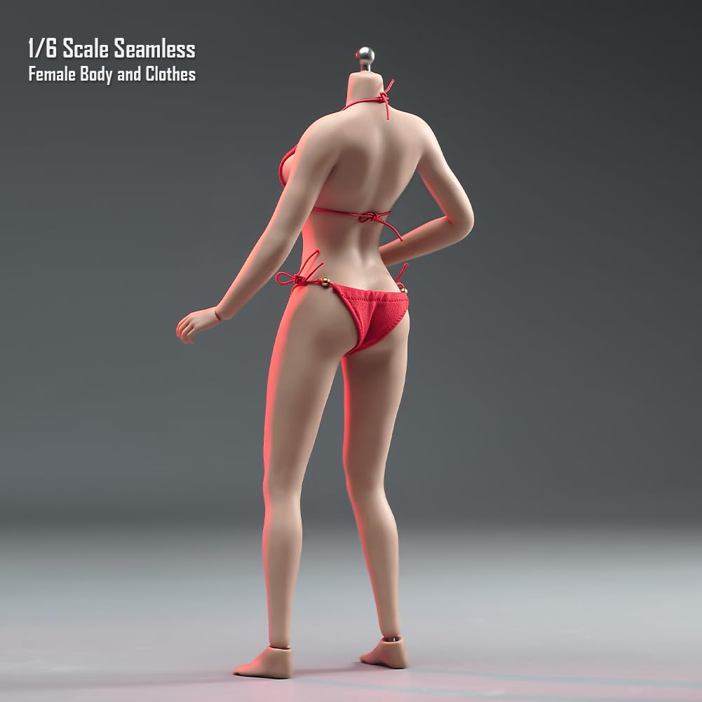 1/6 Scale Female Body Clothes, Underwear, Pants, Swimsuit, Bikini, Leggings, Bra, Bark, for 12-inch Action Leggings Body Doll (Red)