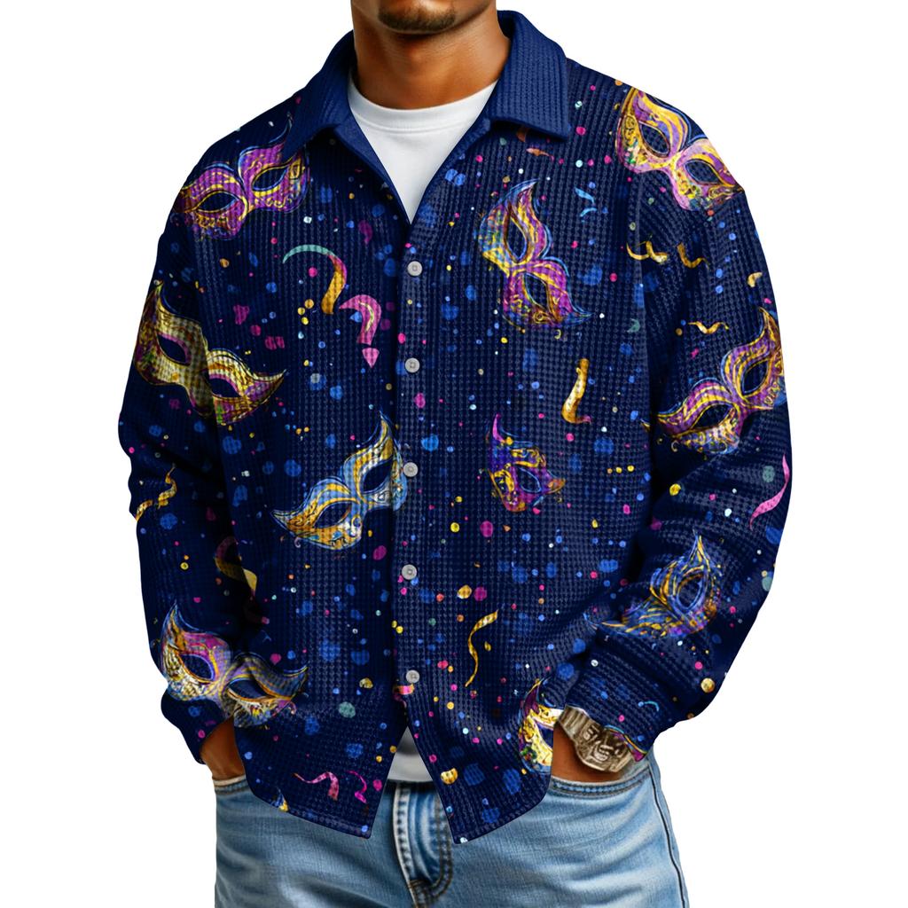 Męska koszula codzienna zapinana na guziki z długim rękawem