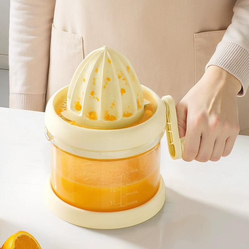 Manual Citrus Juicer with Rotating Hand Press Fruit Residue Separator for Lemon Orange Dishwasher Safe Home Kitchen Fruit Tools