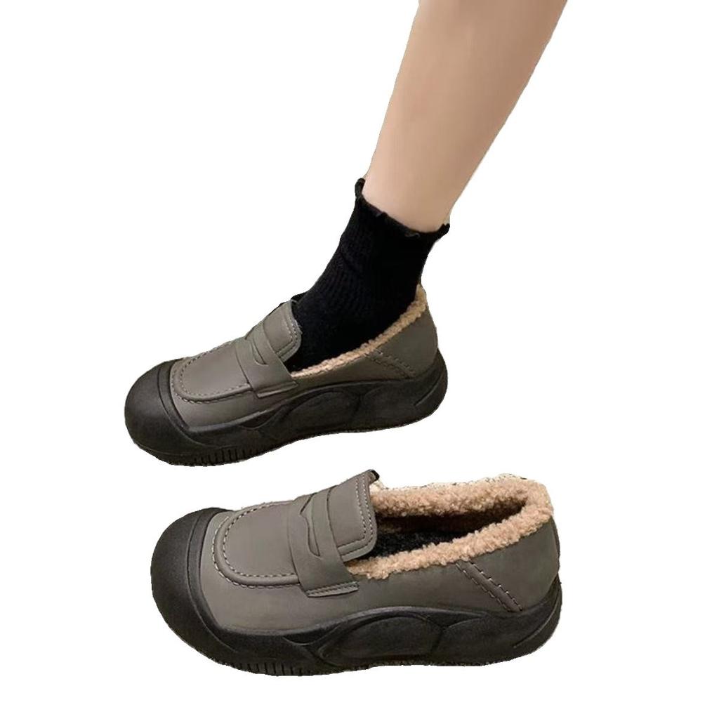 Thick-soled Cotton Shoes Winter New Retro Casual Fluffy Shoes Soft-soled Non-slip Shoes