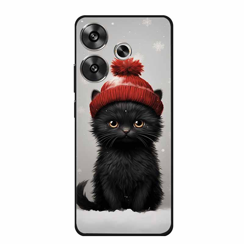 6.79" For Poco M6 4G Case POCOM6 Phone Cover Black Silicone Soft Back Cover Case For Xiaomi Poco M6 4G Case M 6 Protective Coque