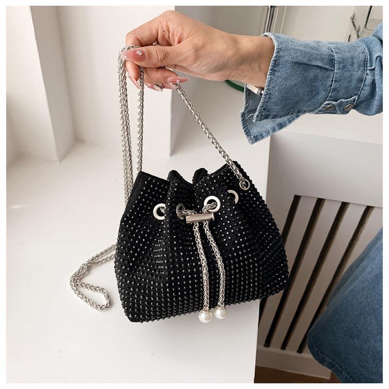 2022 Summer Mini Rhinestone Women's Bag Fashion Diamond-studded Blessing Bag Rhinestone Chain Messenger Bag