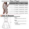 Women's Fashion Casual Sexy Chiffon Print Round Neck Ruffle Sleeveless Dress