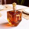 Artistic Glass Whiskeys Decanter with Gold Hebrew Letter Liquor Bottle with Hanukkah Themed Accent Centerpiece