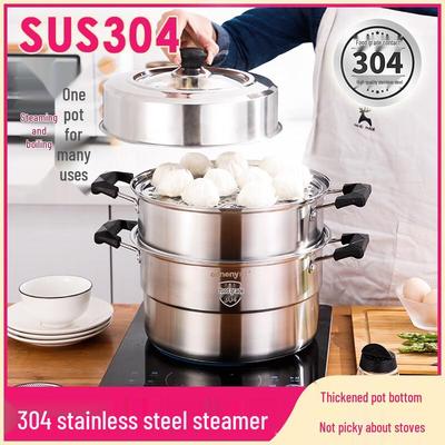 Olla vaporera Adneny de 3 capas de acero inoxidable 304