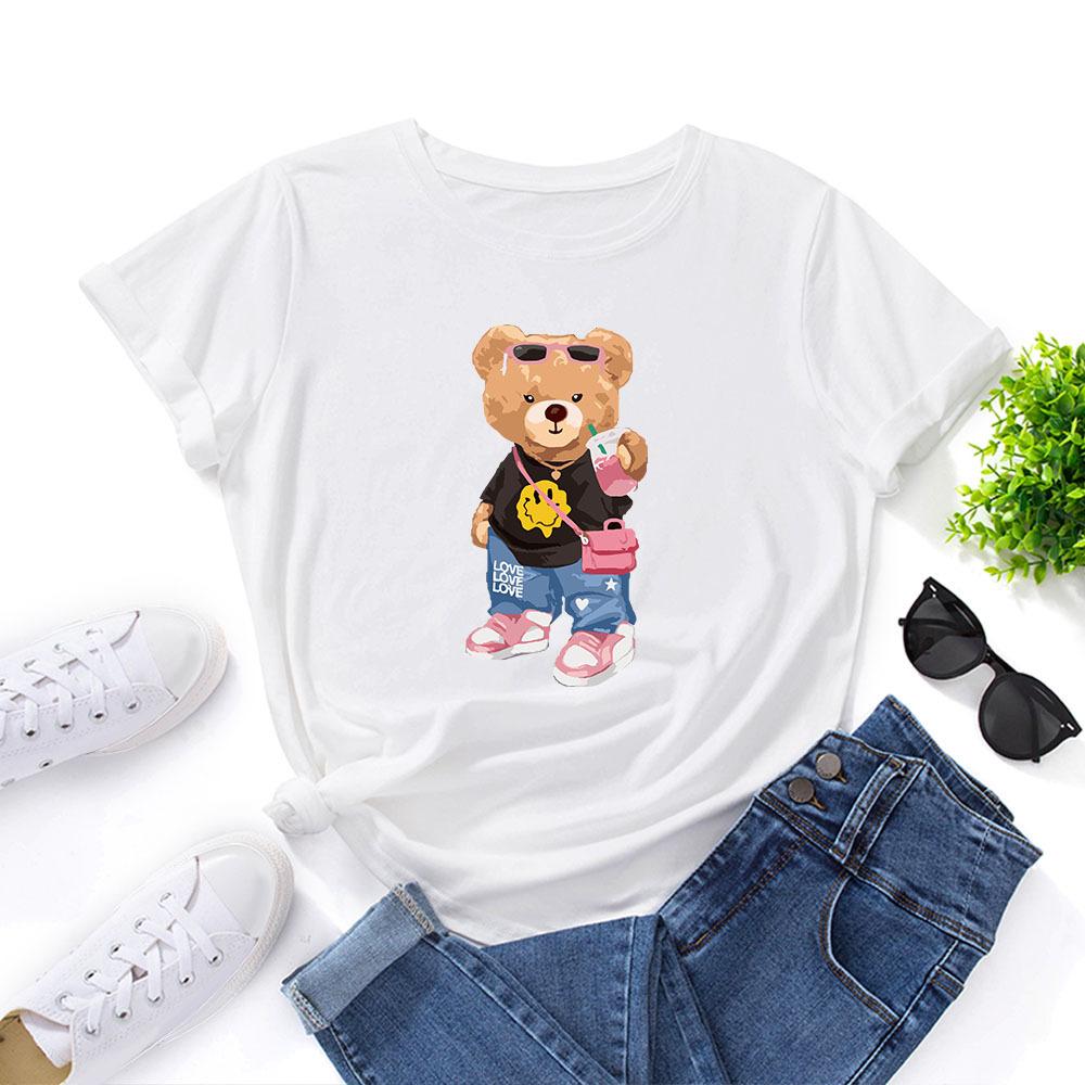 Women Men Cotton T Shirt Round Neck Short Sleeve Tee Fashion Black White Top Comfortable Soft T-Shirts