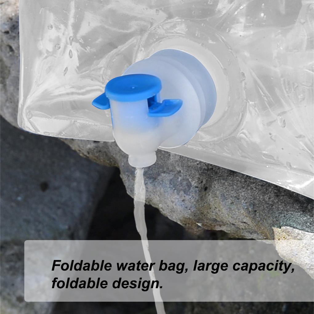 Portable Water Bag with Spout Folding Container Outdoor Camping Households Travel Refillable Dispenser Accessories