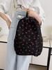 Schoolbag Strawberry Corduroy Backpack Small Fresh College Student Women's School Bag Fashion Casual Versatile Backpack Cute Bag