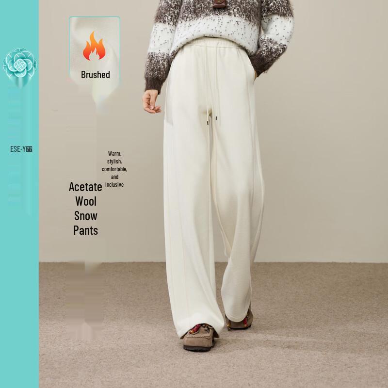 

ESE-Y Women s Winter Brushed Acetate Wool Straight-Leg Pants 29