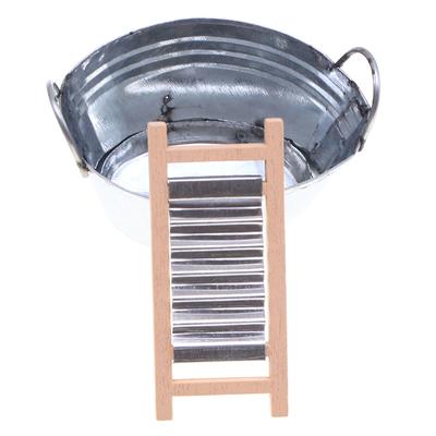 1Set Doll House Mini Iron Pan Washboard Model Bathroom Accessories Shooting Scene Accessories