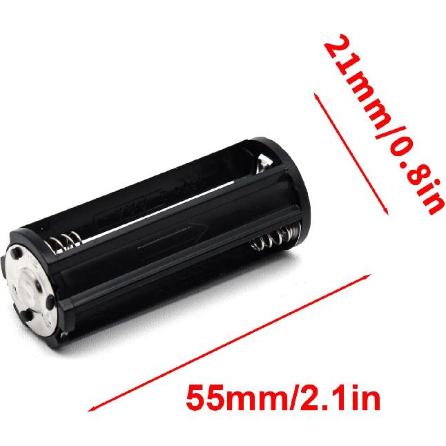 Surf turtle Black - (4 Pcs) AAA Battery Holder Cylinder 3x1.5V AAA Plastic Battery Storage Adapter Case Box for Flashlight Lamp RC (Dia 0.85 inch)