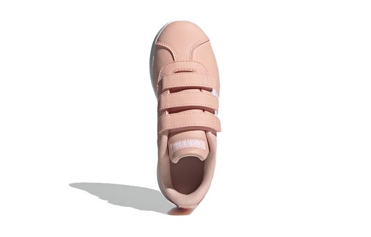 Adidas VL COURT 2.0 Synthetic Leather Abrasion Resistant Low top Skateboard Shoes Pink Kids' GZ7664