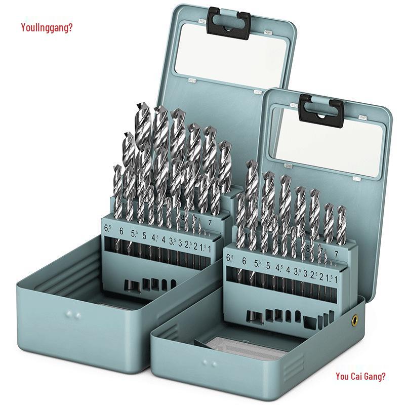 Set med HSS-spiralborr för Elborrmaskiner - Rakskaft Legerat för Metall