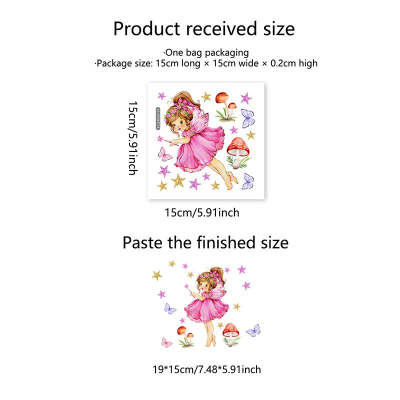 Cartoon Cute Mushroom Little Girl Stars Butterfly Glow-In-The-Dark Stickers Switch Stickers Decorative Wall Stickers