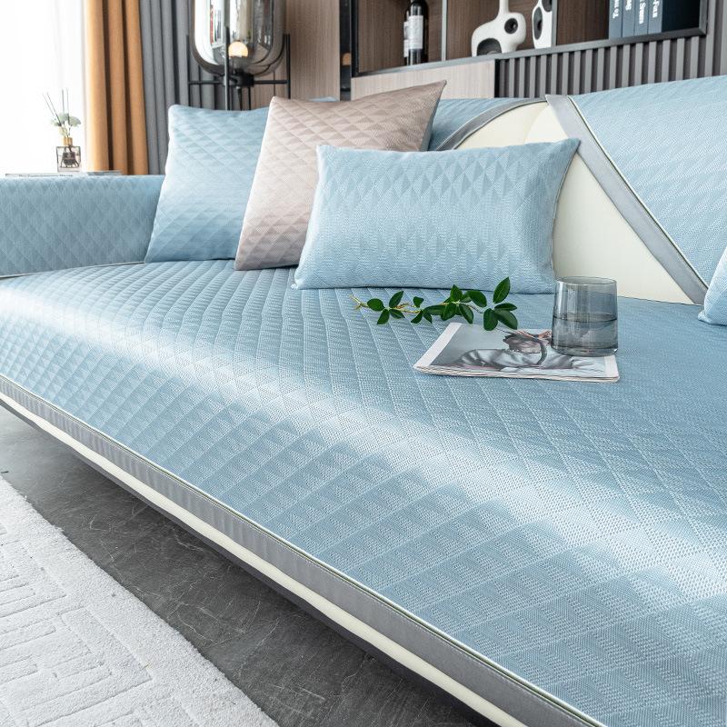 Light Luxury Ice Silk Sofa Cushion Summer Summer Summer Summer Summer Mat Ice Pad Modern Simple High-End Breathable Non-Slip Sofa Cover