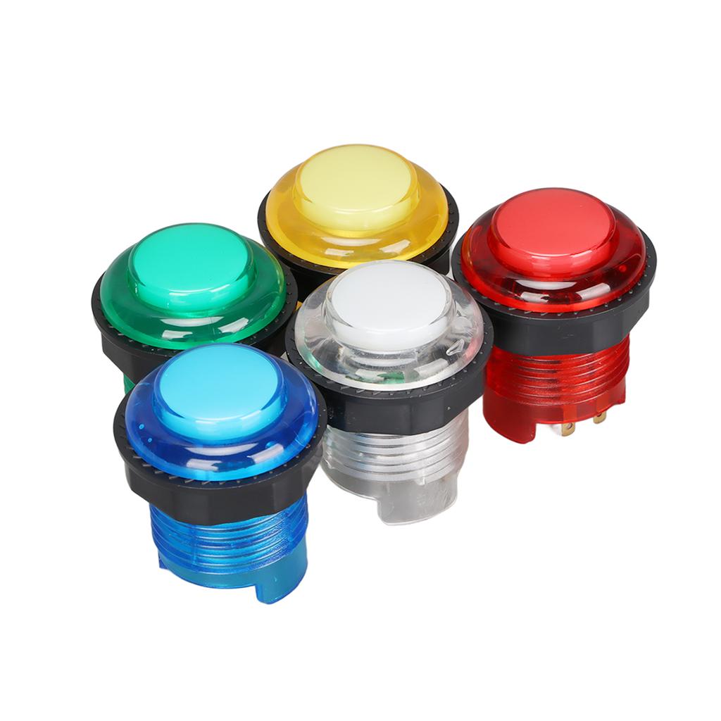 5pcs Arcade Push Buttons Professional LED Illuminated Push Buttons for Game Machine 5V