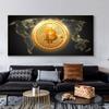 Dipinto su Tela Bitcoin in Fiamme Vintage Poster e Stampe in Dollari Nordici Immagini di Arte Murale per Decorazione Soggiorno Senza Cornice