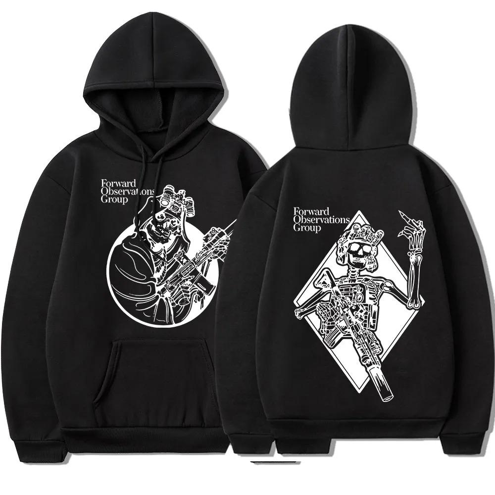 Gbrs Forward Observation Group Hoodie Punk Skeleton Hoodie Gothic Clothing Men and Women High-quality Graphic Hoodie Sweatshirt