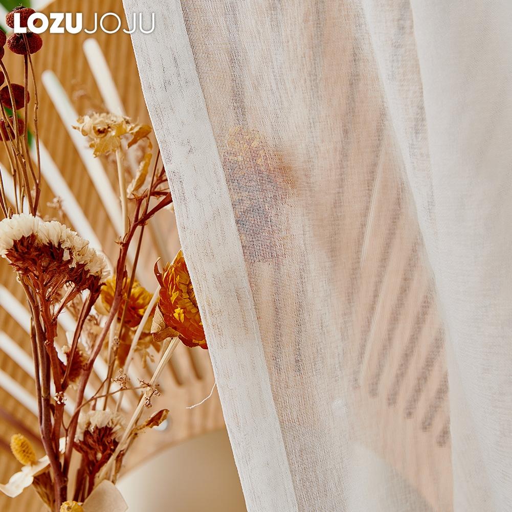 1PC LOZUJOJU 70-80% Blackout Beige Color Blackout Curtains and Sheer Curtains Double-layer Curtains for Living Room Bedroom Window Decor