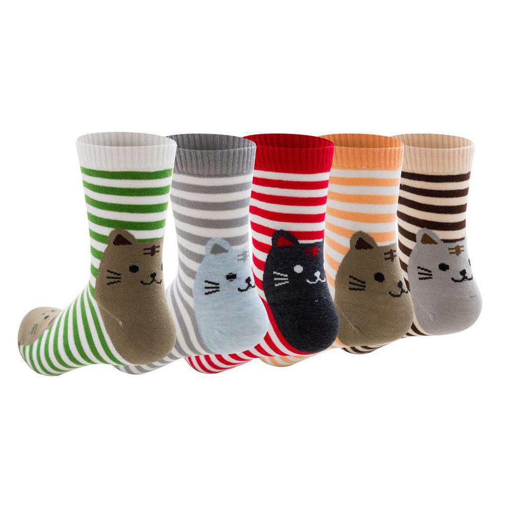 

5 Pair Cartoon Cat Sock Lovely Animals Dog Stockings Preppy Style Cotton Autumn Calf Ladies Girls Hosiery Gifts for Women
