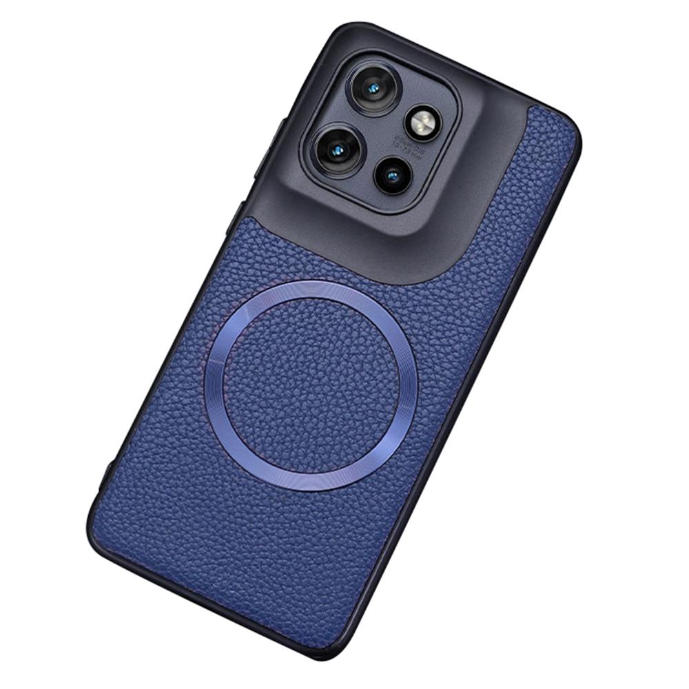 

Для Motorola Edge 50 Neo 5G/Moto S50 5G/Thinkphone 25 5G Чохол Сумісний з MagSafe Текстура лічі PU шкіра+ТПУ Чохол для телефону Blue