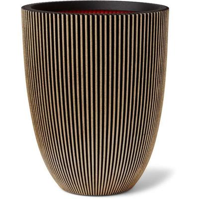 CAPI EUROPE Elegant Vase GROOVE - 34x46 Cm - Black and Gold - Weatherproof