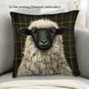 1pc Pillowcase 2D Flat Printing, Single-Sided Print (No Pillow Core), 17.72 X 17.72 Inches (45 X 45 Cm), Non-Real Embroidery Black Face Sheep Printed 