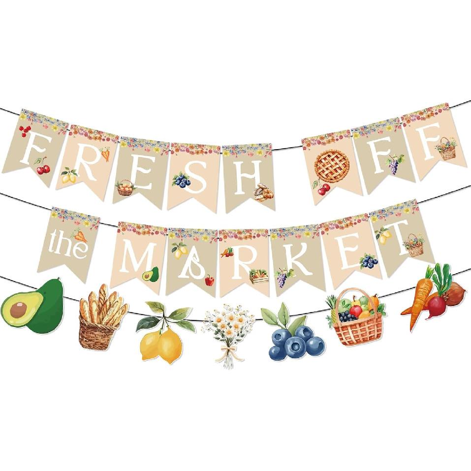 Fresh Off The Market Bridal Shower - Farmers Market Decor Bridal Shower Decor Fresh Off The Market Banner Bachelorette Party Decorations