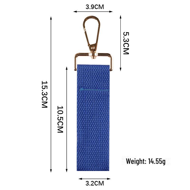 Personalized Pure Cotton Canvas Belt Keychain with Contrast Colors – Handmade INS Style