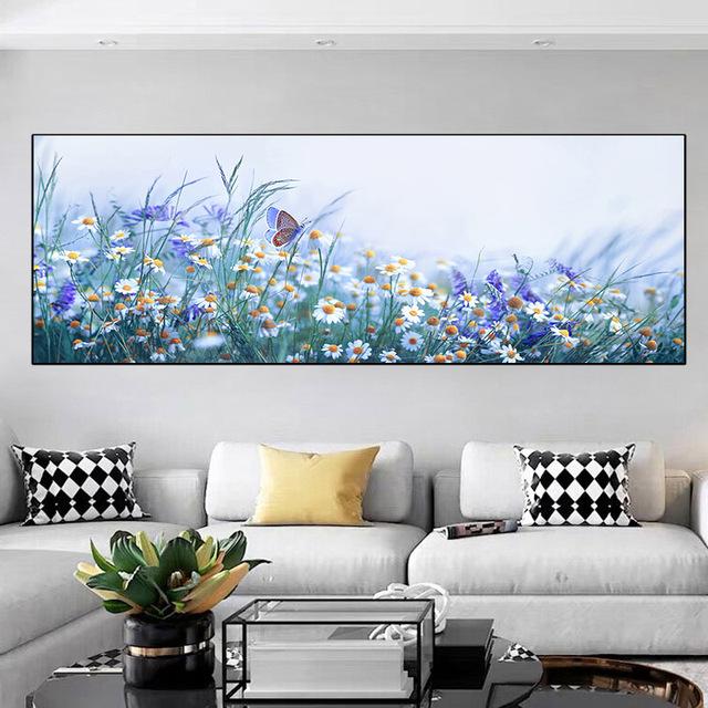 Landscape Butterfly Flower Mushroom Forest Canvas Painting Posters and Prints Wall Art Pictures Living Room Home Decor No Frame
