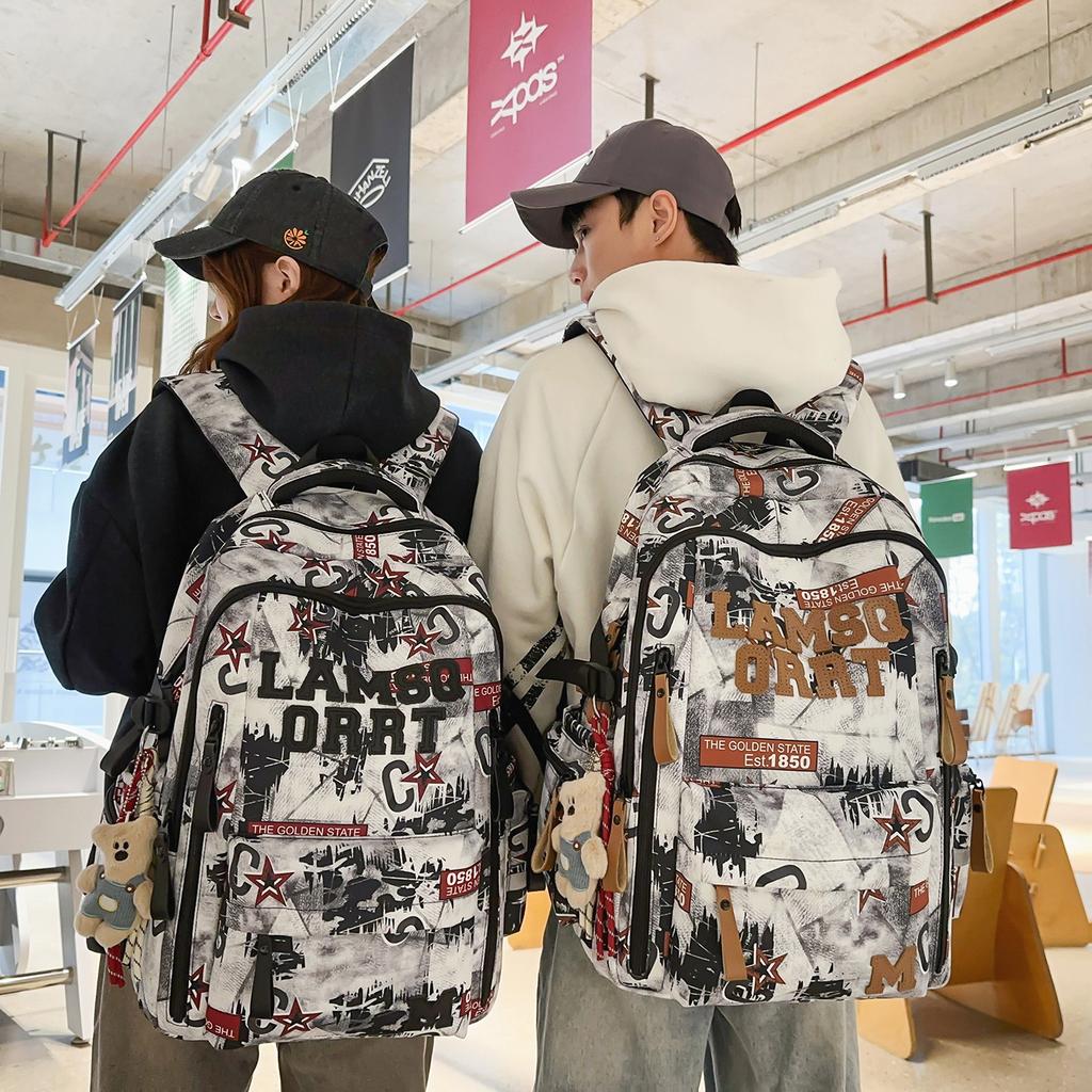 Schoolbag New Printed Backpack Women's Trend Fashion Large Capacity Backpack Junior High School Student Versatile School Bag