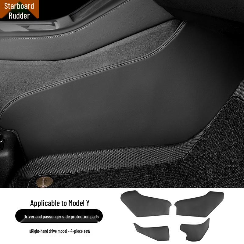 Tesla Model Y/Version 3 Center Console Anti-Kick PU Leather Protection Pad