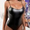 Sexy Undertøy Eksotisk Undertøy Kvinne Bodysuit PU Skinnkjole Babydoll Lenceria Sexi Kostymer Sex Clubwear