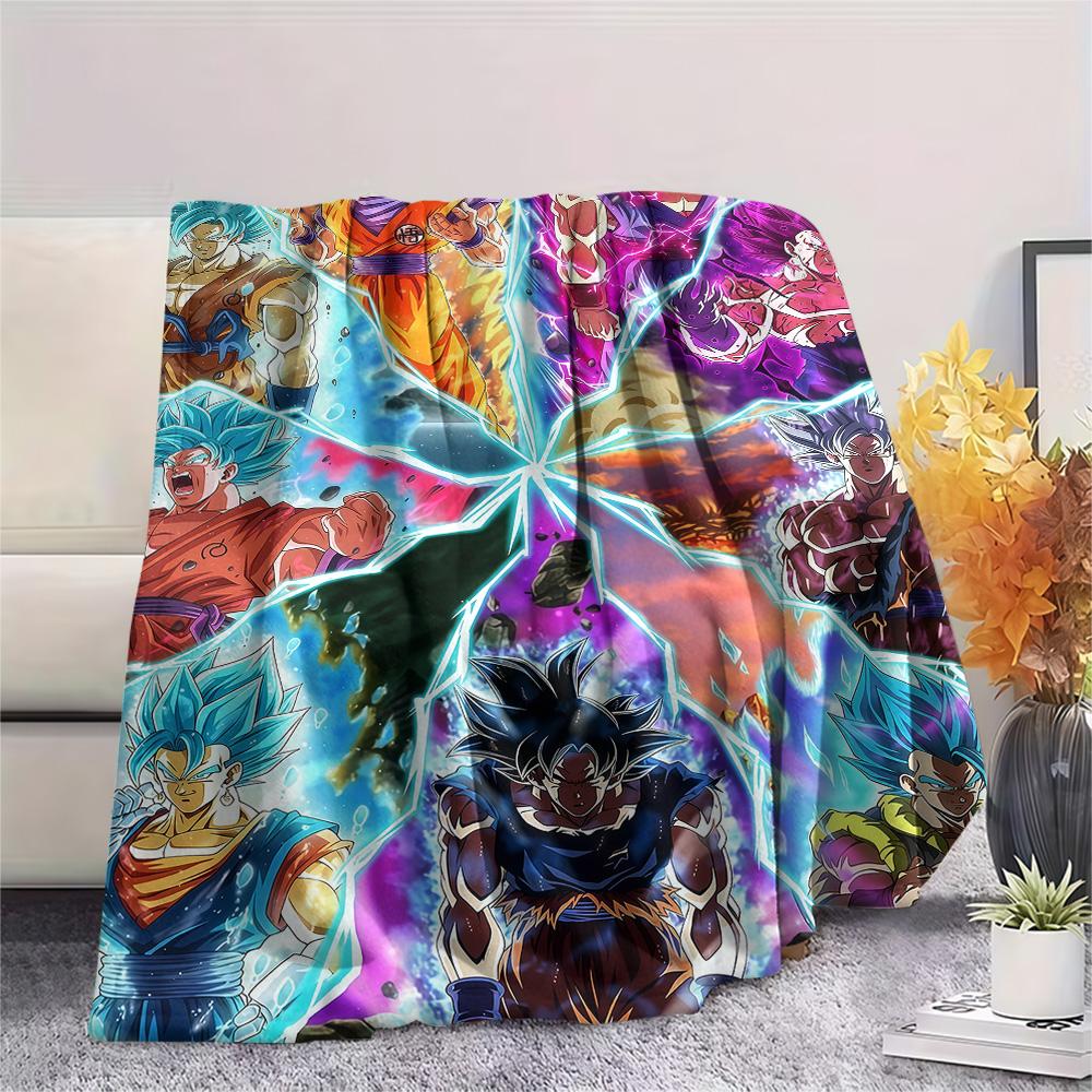 1PC Dragon Ball Super Patterned Flannel Blanket Suitable For All Seasons For Home Decor Warmth And Comfort Gifts Holiday Present