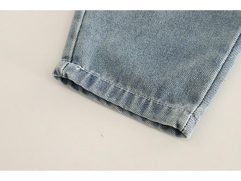 Chlapecká dvoudílná souprava s kapucí z džínové bavlny: Jarní/podzimní styl s potiskem písmen a velkými kapsami, dlouhé rukávy