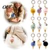 Decorative Key Chain Plush Ice Cream Keychain for Backpacks, Fluffy Cone Handbag Hanging Accessory Bag Charm, Pendant with Metal Ring Purse Ornament