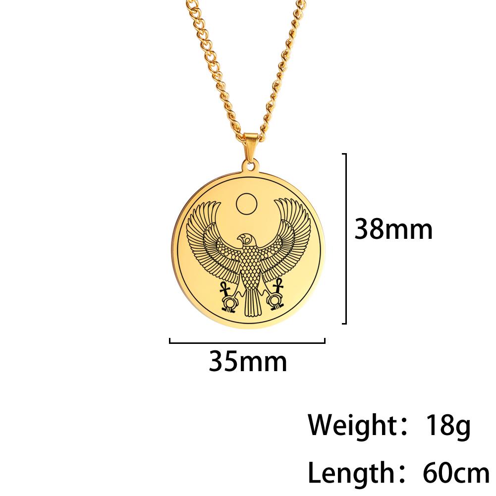 Egyptian Goddess Pendant Necklaces Gold Color Magic Wing Chains Kabbalah Amulet Solomon Necklace Stainless Steel Men Jewelry