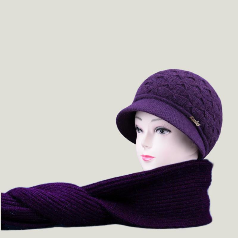 Hat Women's Winter Knitted Hat Thickened Plush Cold-proof Cap Ear Protector Versatile Fashion Warm Wool Hat
