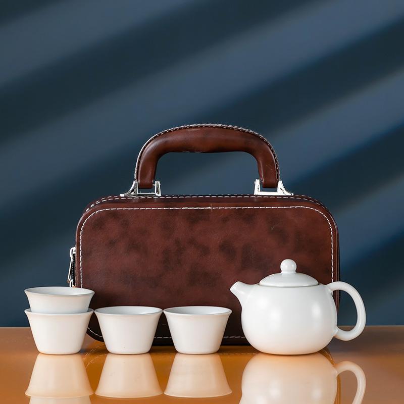 

Дорожный чайный сервиз Ruyao, один горшок, четыре чашки, чашка чая для кемпинга, кунг-фу, быстрая гостевая чашка