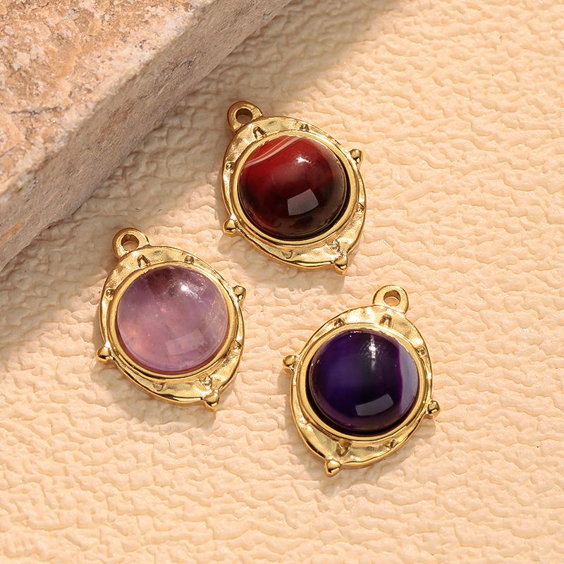Maillard Style Multicolor Natural Stone Oval and Irregular Pendant, Necklace, Earrings, and Bracelet Accessories
