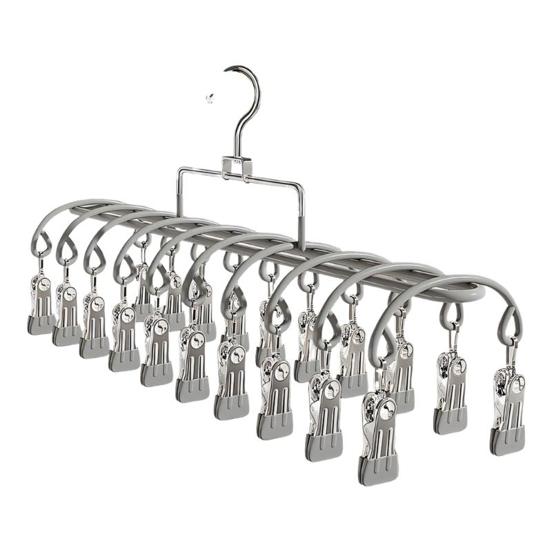 

Space Efficient Laundry Drying Rack 20 Stainless Steel Clip Windproof Designs For Home Travel Storage срібло сірий колір