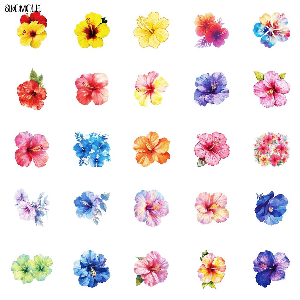 10 30 50pcs Colorful Flowers Stickers Cartoon For DIY Phone Laptop Guitar Travel Luggage Skateboard Kids Toys Graffiti Sticker