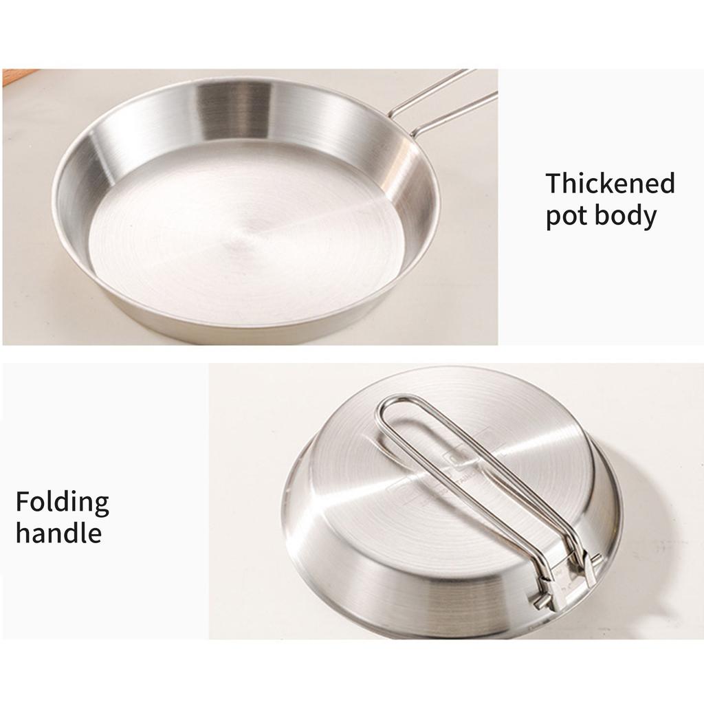 304 składane patelnie ze stali nierdzewnej przenośne patelnie nieprzywierające ze zdejmowanym uchwytem praktyczne naczynia kuchenne