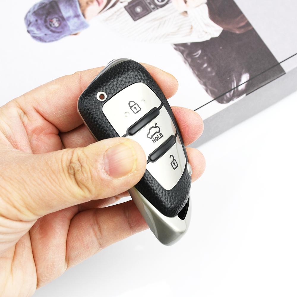 TPU Leder Auto Fernbedienung Schlüssel Etui Hülle Tasche Für Hyundai Santa Fe Rena Sonata Elantra Tucson Creta Ix35 Ix45 I10 I30 I40