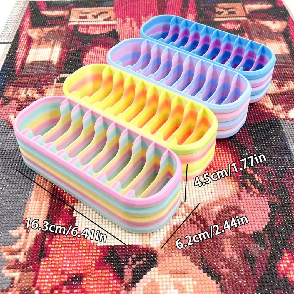 Gradient Color  Packets Storage Box 10 Grids  Art Bead Storage Case   Art
