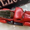 Truck Miniature Vintage Chic Metal Eye-catching Christmas Red Truck Decor for Home