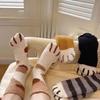 Coral Fleece Socks for Women In Autumn and Winter, Thickened and Fleece Warm Mid-calf Socks, Cute and Sweet Cat Paw Socks, Floor Socks