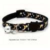 1PC Glow-in-dark Breakaway Cat Collar with Moon Star Pattern, Adjustable Cat Necklace with Safety Buckle