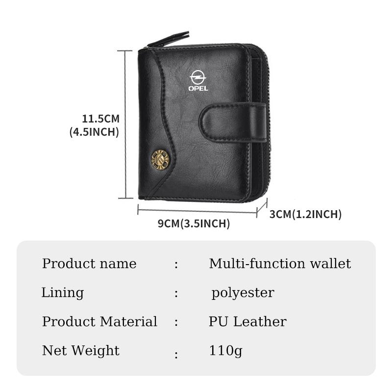 Custom Men's Short Buckle Wallet Money Purse Key Card Pounch For Opel Insignia Corsa Zafira Mokka Grandland Antara Ampera