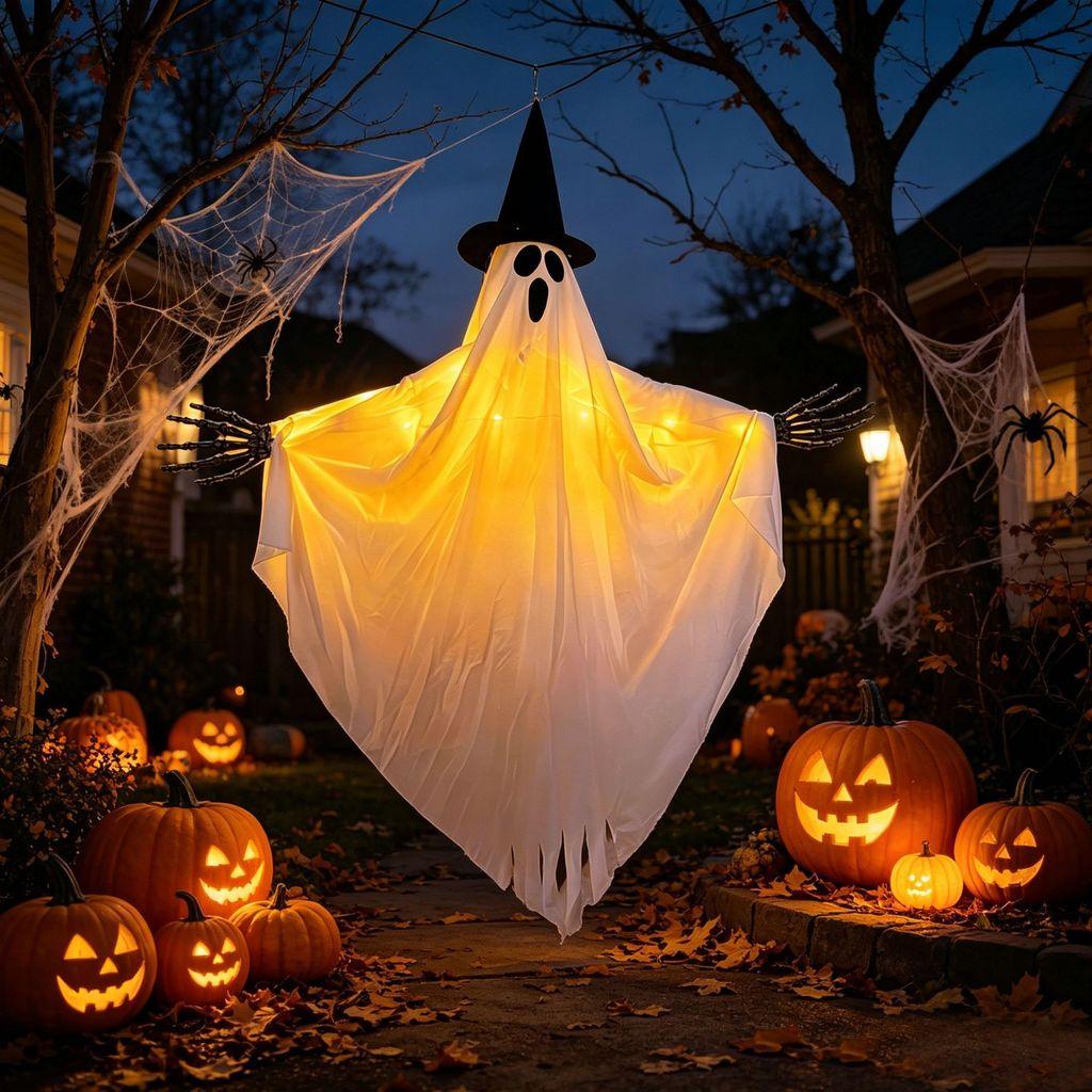 Halloween Geist Skelett leuchtender Hexenhut Outdoor Dekoration für Spukhaus Display